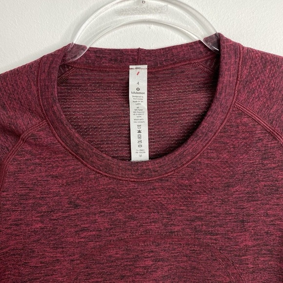 Lululemon Swiftly Tech Long Sleeve In Heathered Dashing Purple Size 4 Burgundy - Picture 3 of 12